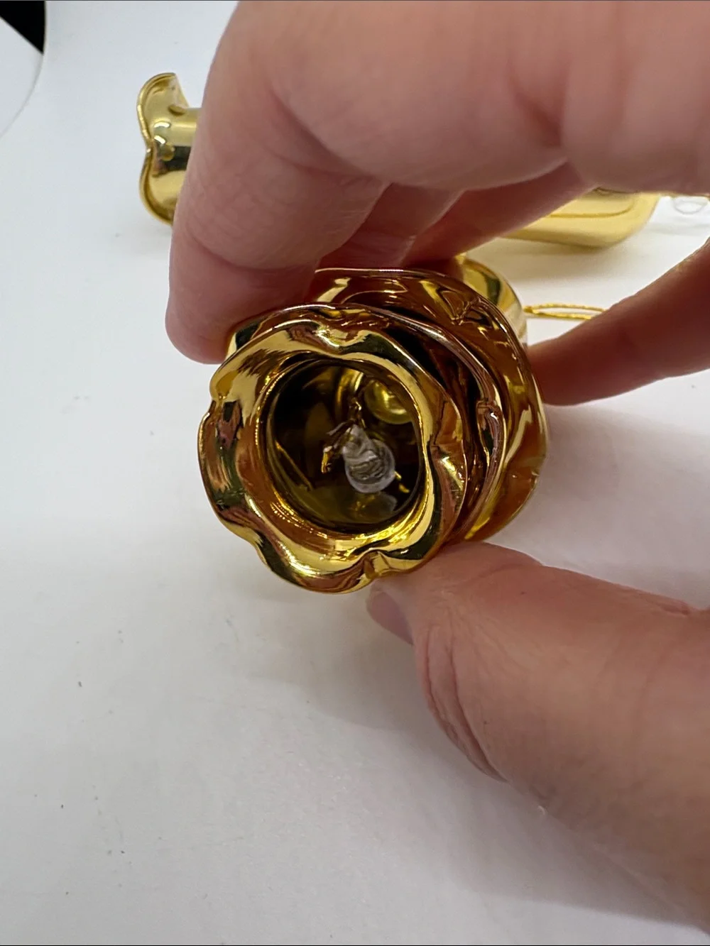 Gold Glass Nesting Bell Christmas Ornaments VTG 4